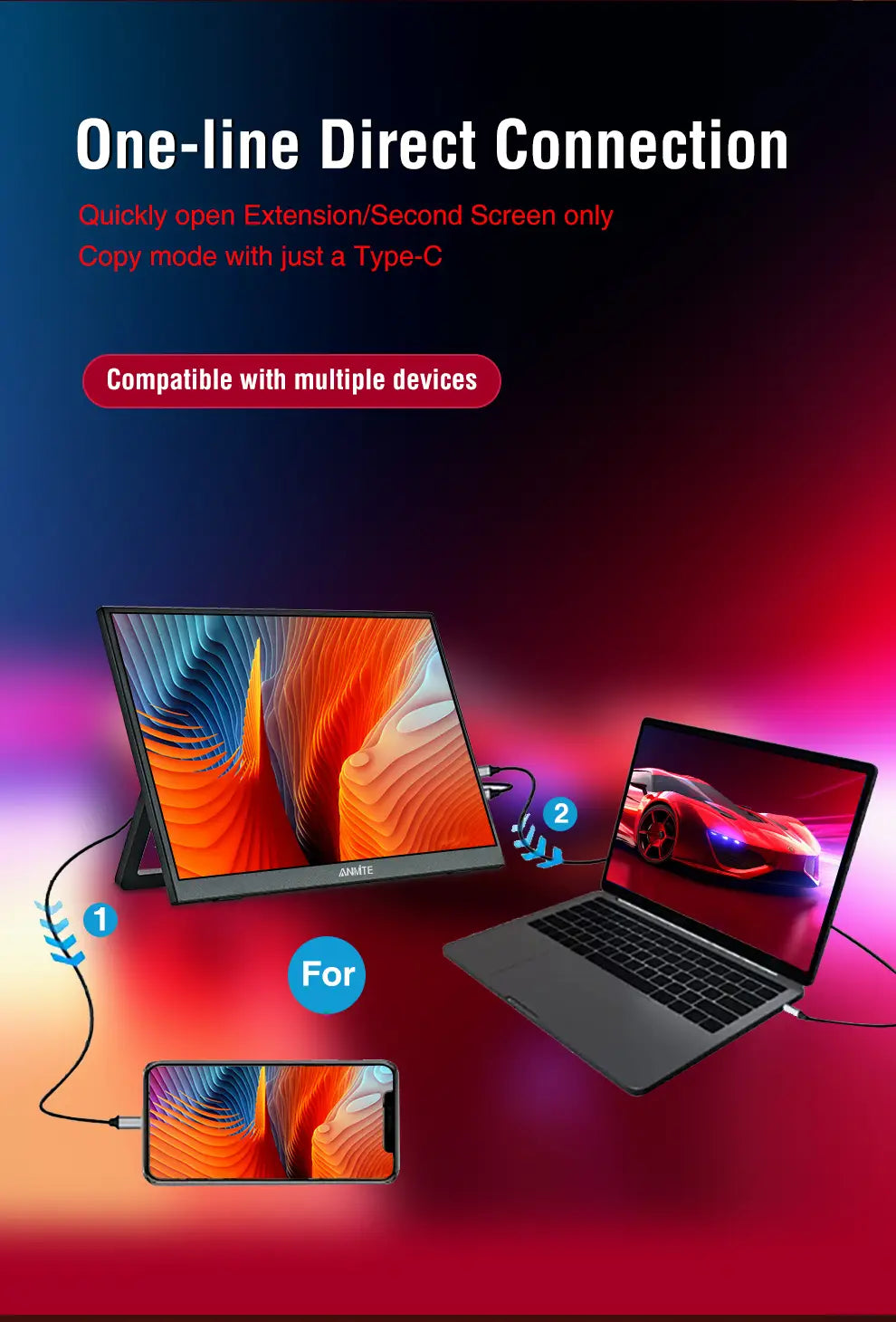 14 Inch Portable Touch Monitor Non-touch optional 16:10 400cd/m2 Gaming Computer Expand Display For XBox PS4/5 Switch