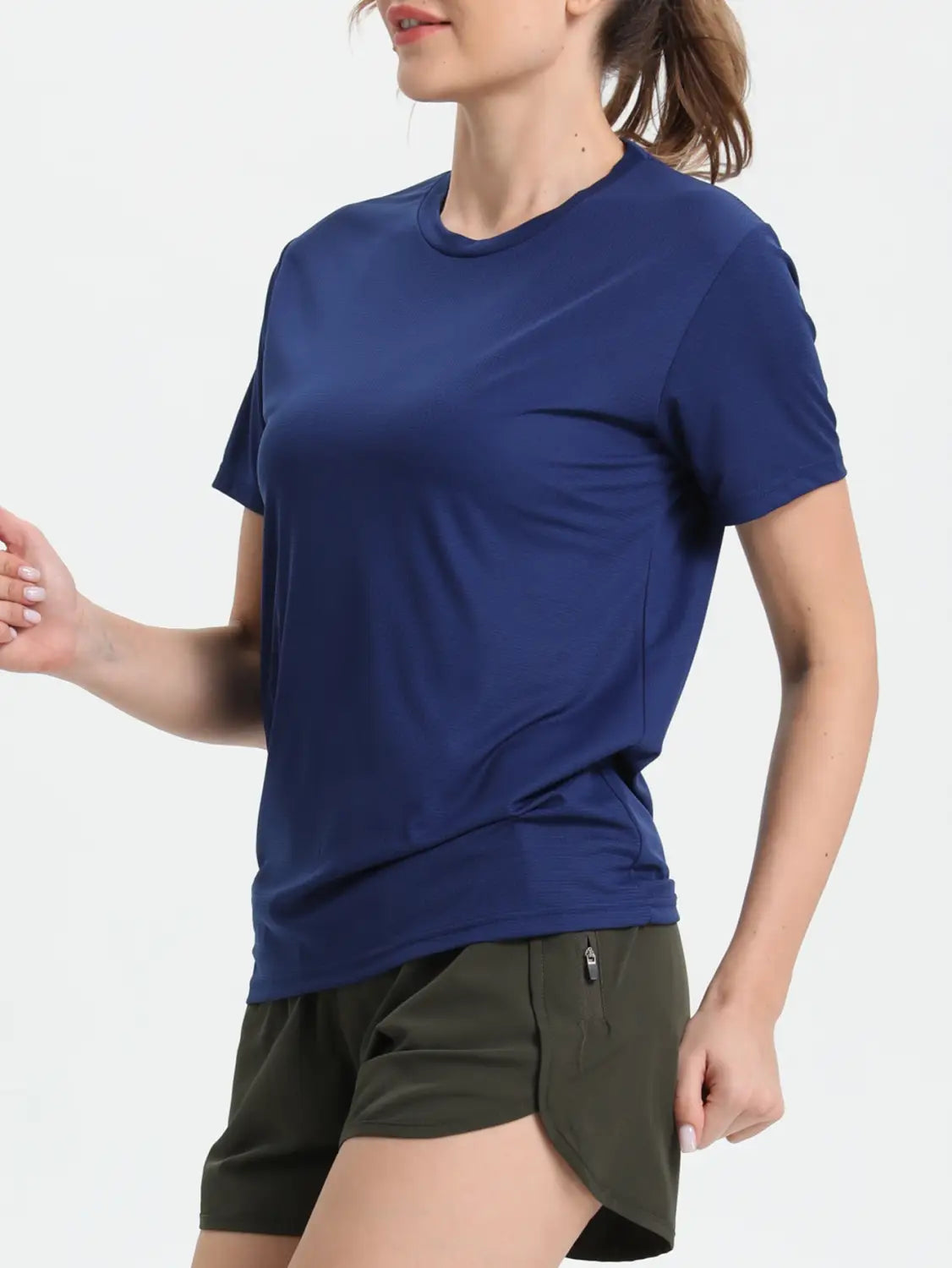 Women’s Solid Color Ultralight Quick Dry Sport T-Shirt,Breathable Lightweight,Running Gym Compression Shirt