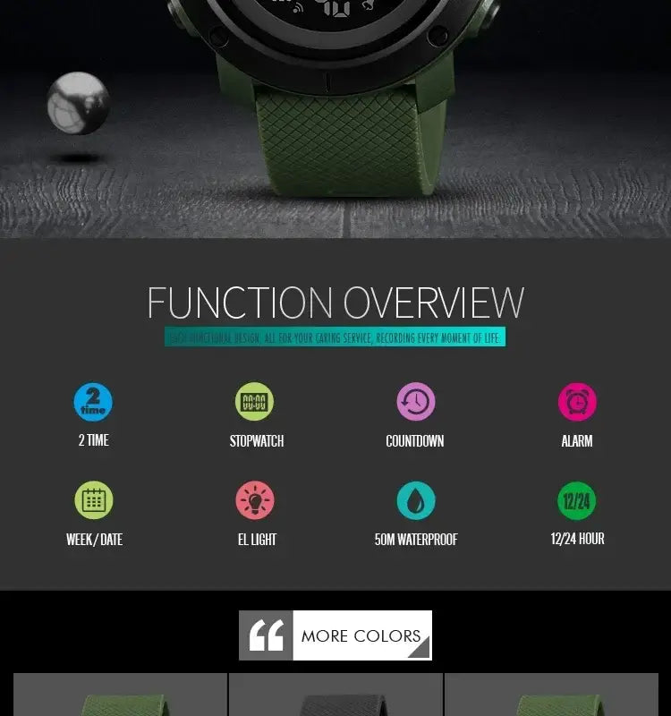 Montre SKMEI Digital Sport Watch Waterproof Chronograph Alarm Men Timepiece