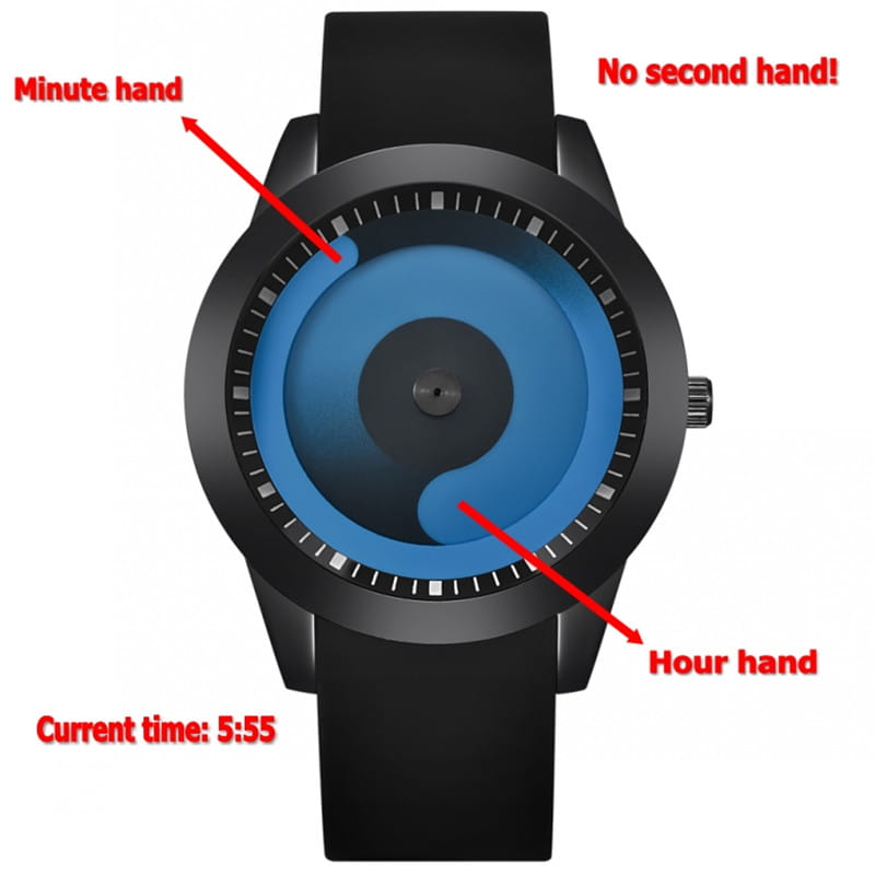 Montre Quartz Men Watch with Durable Rubber Band and Minimal Design