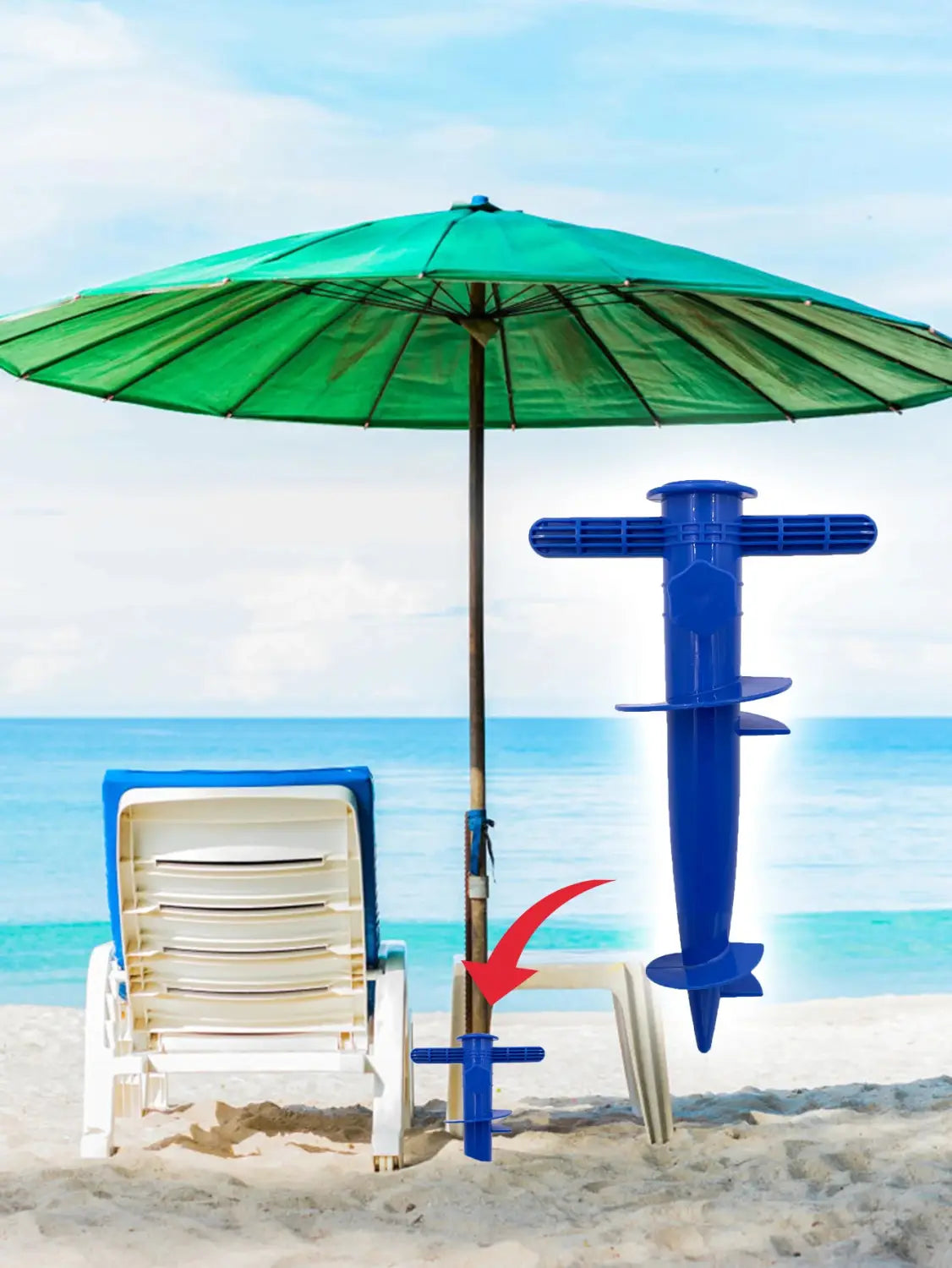 1-Pack Plastic Beach Umbrella Plug Base Floor Fork Insert Accessory
