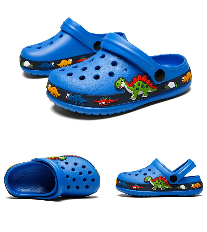 Beautiful Shoe’s Children Shoes Baby Boys Slippers Cartoon Excavator Print Clogs Summer Breathable Soft Indoor Sports