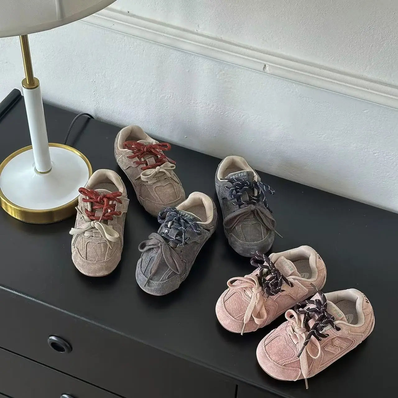Beautiful Shoe’s Autumn Children’s Boys Girls Microfiber Leather Thin Bottom Running Shoes Kid Toddler Two-tone