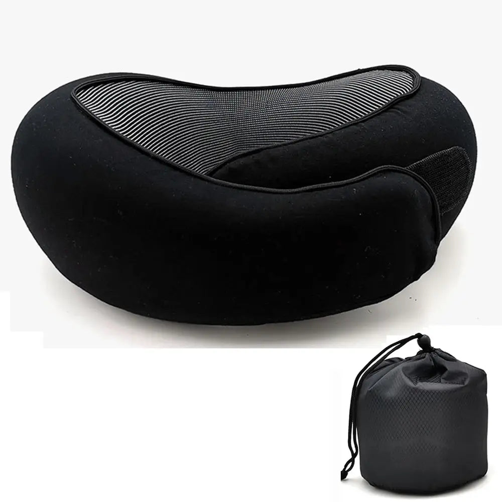 Travel Neck Pillow Memory Foam U-shaped Pillow Snail Style Travel Neck Support Portable Adjustable Soft Noon Break