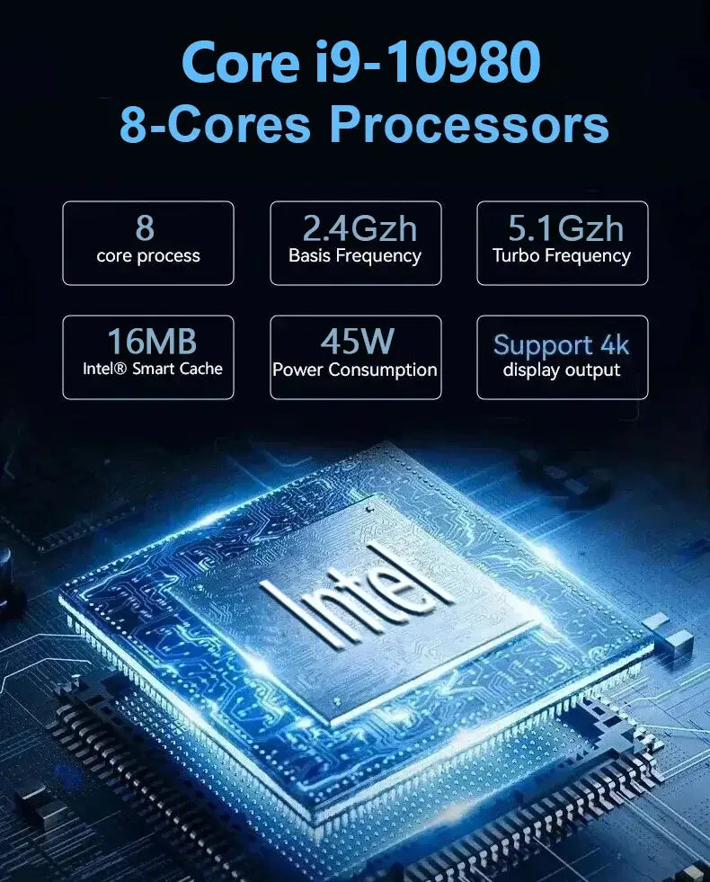 Mini PC Core i9 10980HK i3 6100U Windows 11 Por Gamer Mini Computer 16GB 32GB DDR4 1TB SSD PC Gamer Desktop Portable