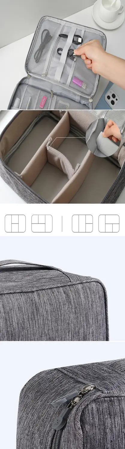 Travel Cable Storage Bag Portable Waterproof Digital Electronic Storage Bag USB Data Cable Charger Plug Storage Cable