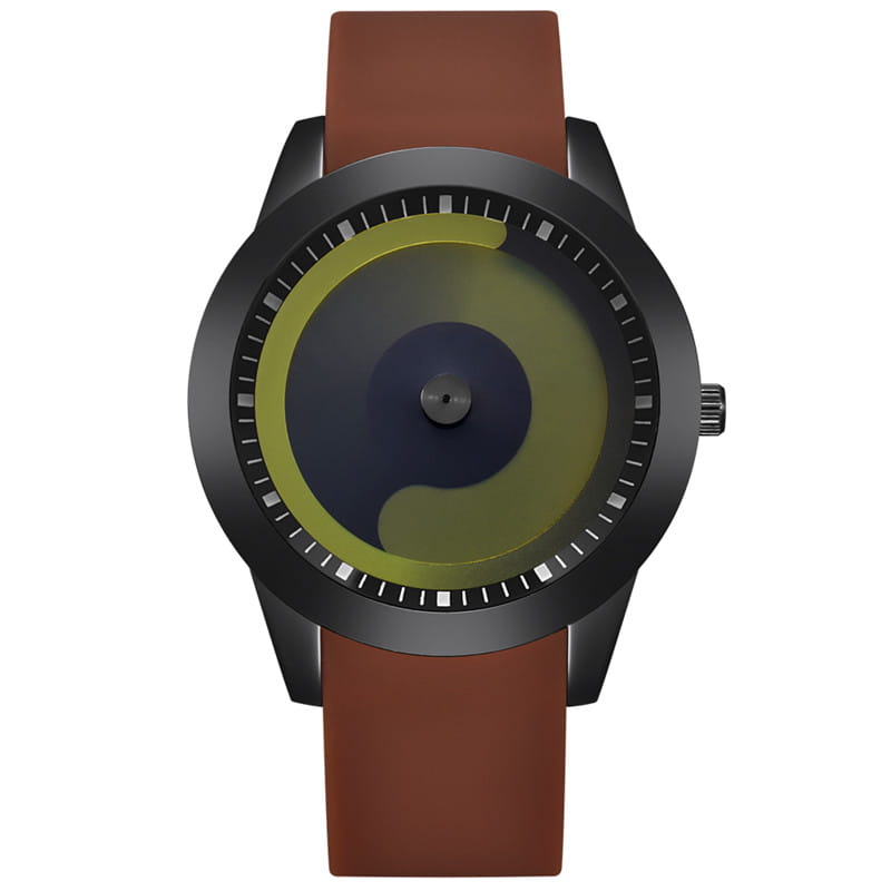 Montre Quartz Men Watch with Durable Rubber Band and Minimal Design