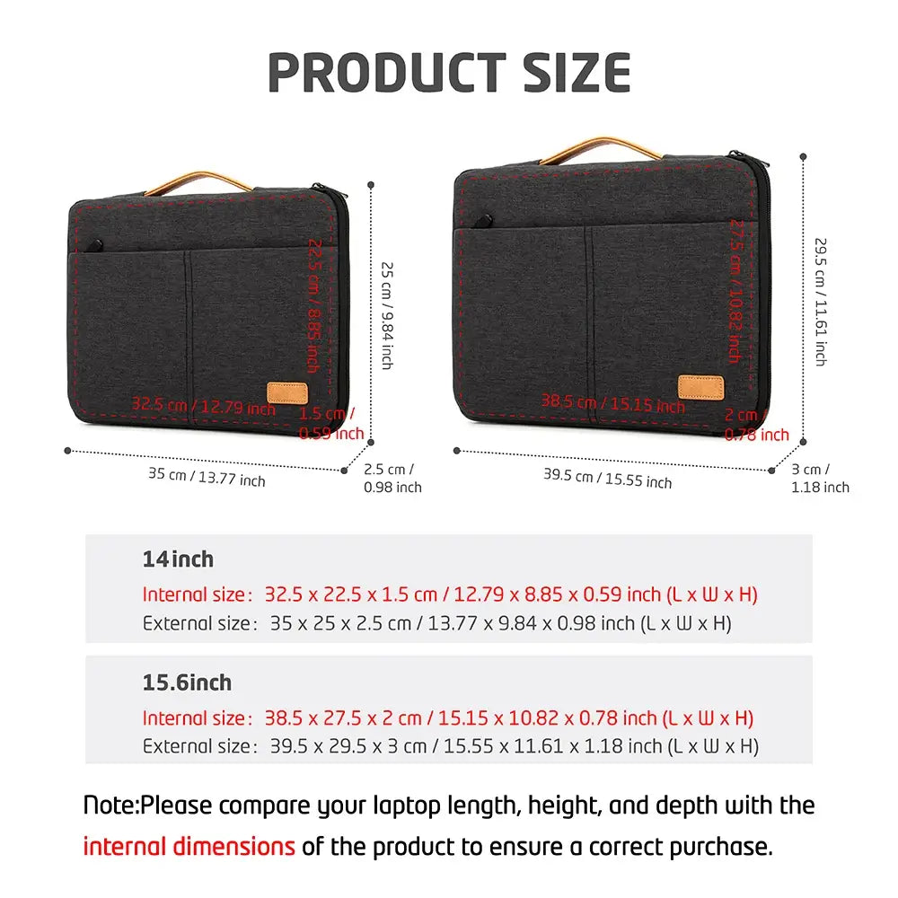 Laptop Sleeve bag 14 15.6 Inch Notebook Pouch For Macbook HP Dell Acer Shockproof Computer Briefcase Travel Business