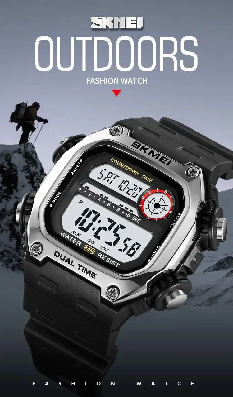 SKMEI 2126 Digital Sports Watch 50m Waterproof Countdown Alarm