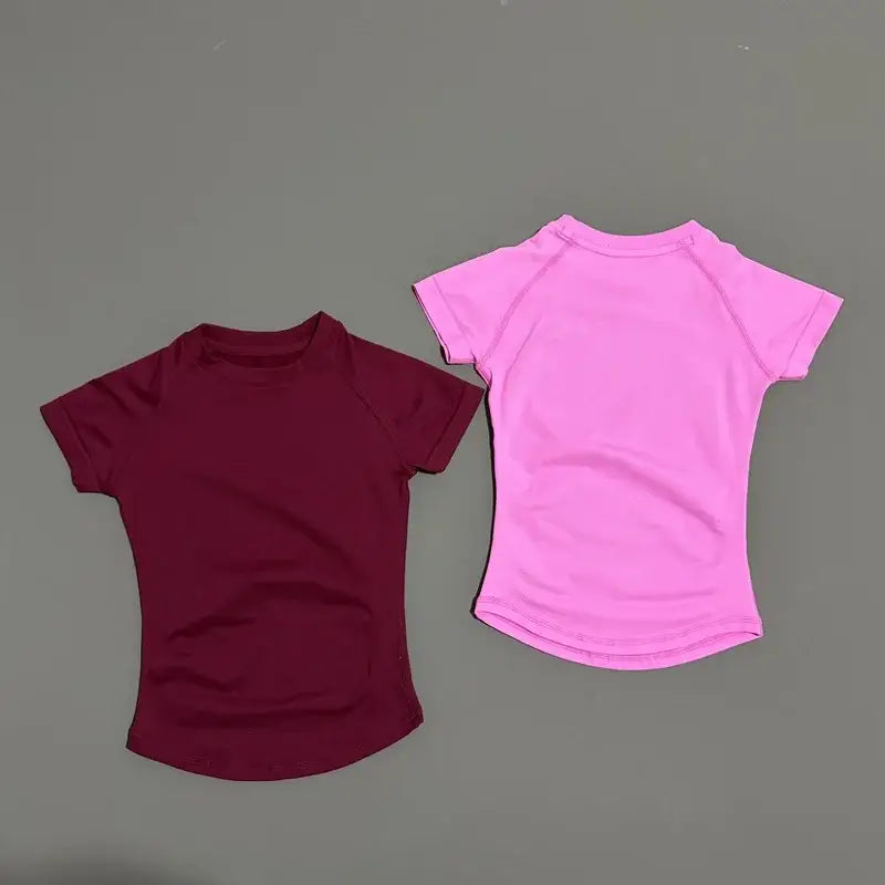 HISTELLO Sports Short Sleeve Top Women Gym Yoga Top Workout Clothes Sports T Shirt Fitness Activewear Running Tight Tops