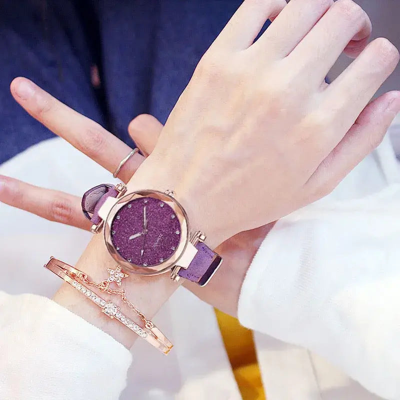 Montre Starry Sky Rhinestone Bracelet Watch for Women
