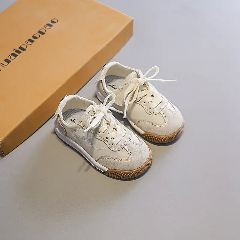 Beautiful Shoe’s Children Genuine Leather Sneakers Baby Quality Casual Shoes Boys Anti-slip Sport Shoes Girls Candy