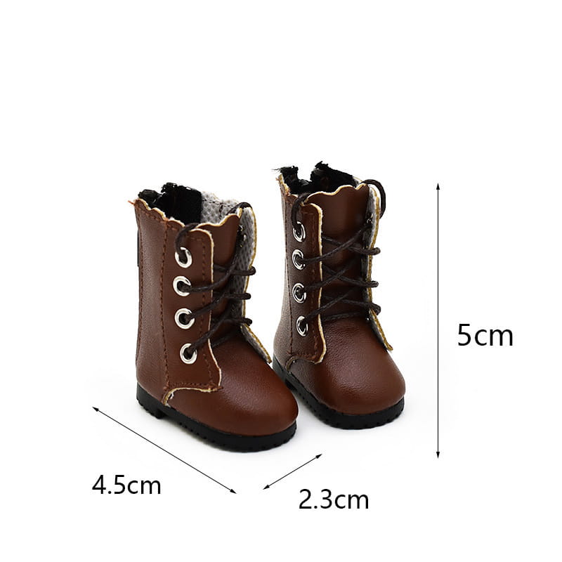Beautiful Shoe’s 4.5cm Doll Fashion Shoes Female Doll Boots Fit for 1/6 BJD Dolls Accessories Leather Doll Colorful