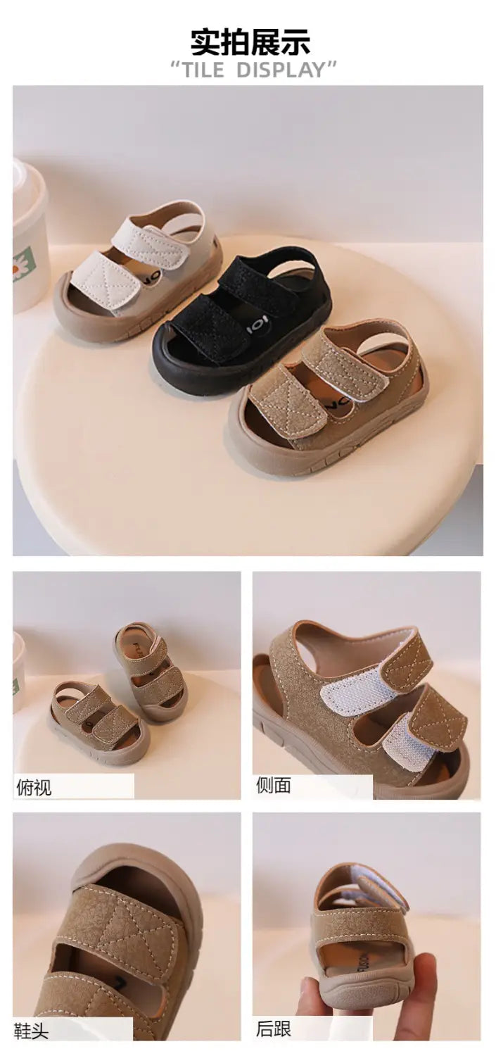 Beautiful Shoe’s Anti collision baby shoes simple women’s baby toe sandals walking shoes baby soft sole boys’ beach