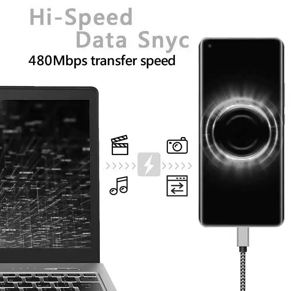 USB Type C Cable Date Sync 2.4A Fast 1M 2M 3M Charging Nylon Braided Wire Charger Cable For Samsung Huawei Android