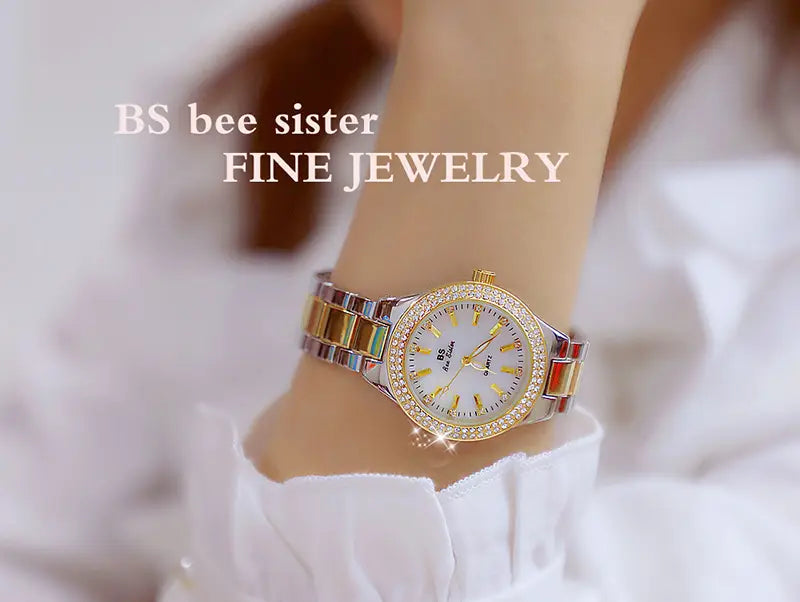 Montre Women Wrist Watches For Ladies Dress Gold Watch Crystal Diamond Women Watches Stainless Steel Silver Clock