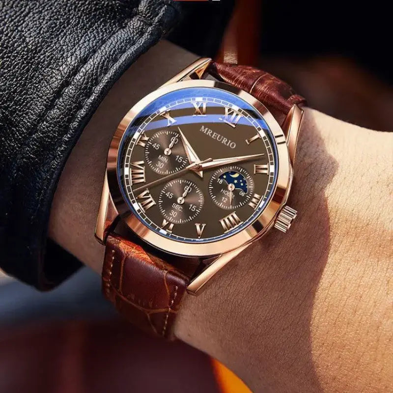 Montre New Brand Men’s Quartz Watch Leather Strap Luxury Watch Reloj Hombre Fashion Business Wristwatches Часы Мужские