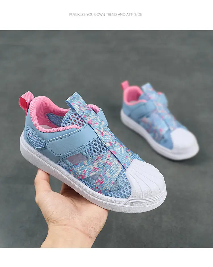 Beautiful Shoe’s Summer Girls Casual Shoes Light Mesh Breathable Sneakers Children Autumn Tenis Cute Female Sport