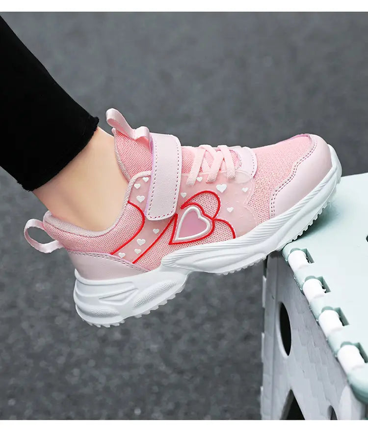 Beautiful Shoe’s Girls Sport Shoes Waterproof Running Shoes Kids Sneakers Tenis Infantil Pink Breathable Antislip
