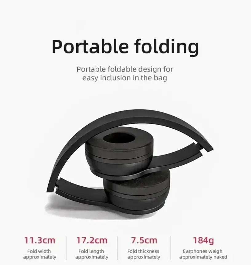 Multifunctional Portable Foldable Headmounted Wireless Bluetooth 5.0 Headset For Bluetooth connection TF Card Wired