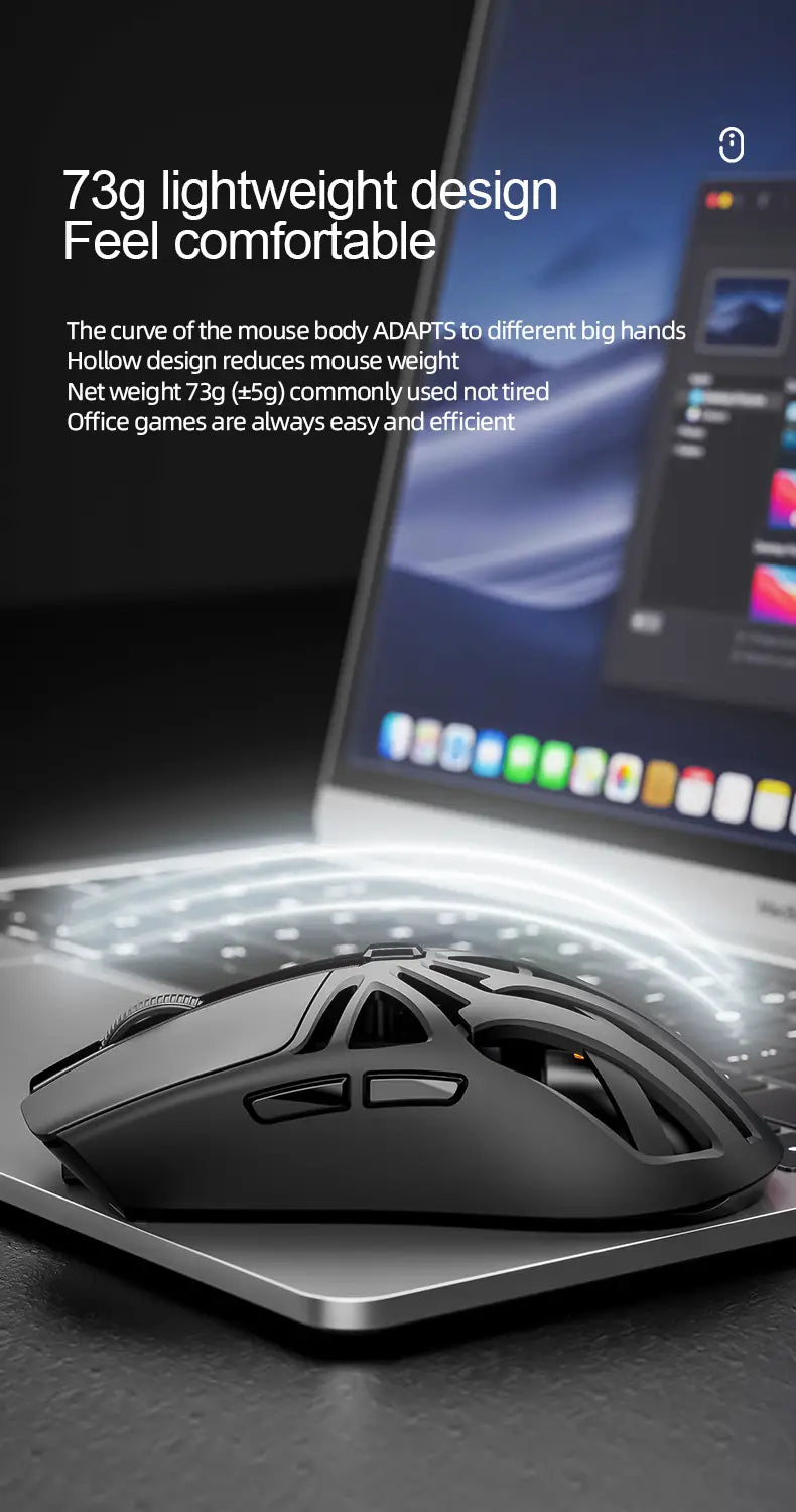 SmailWolf RS8 Bluetooth wireless 2.4g gaming mouse triple-mode lightweight e-sports gaming 1K return rate 10000DPI