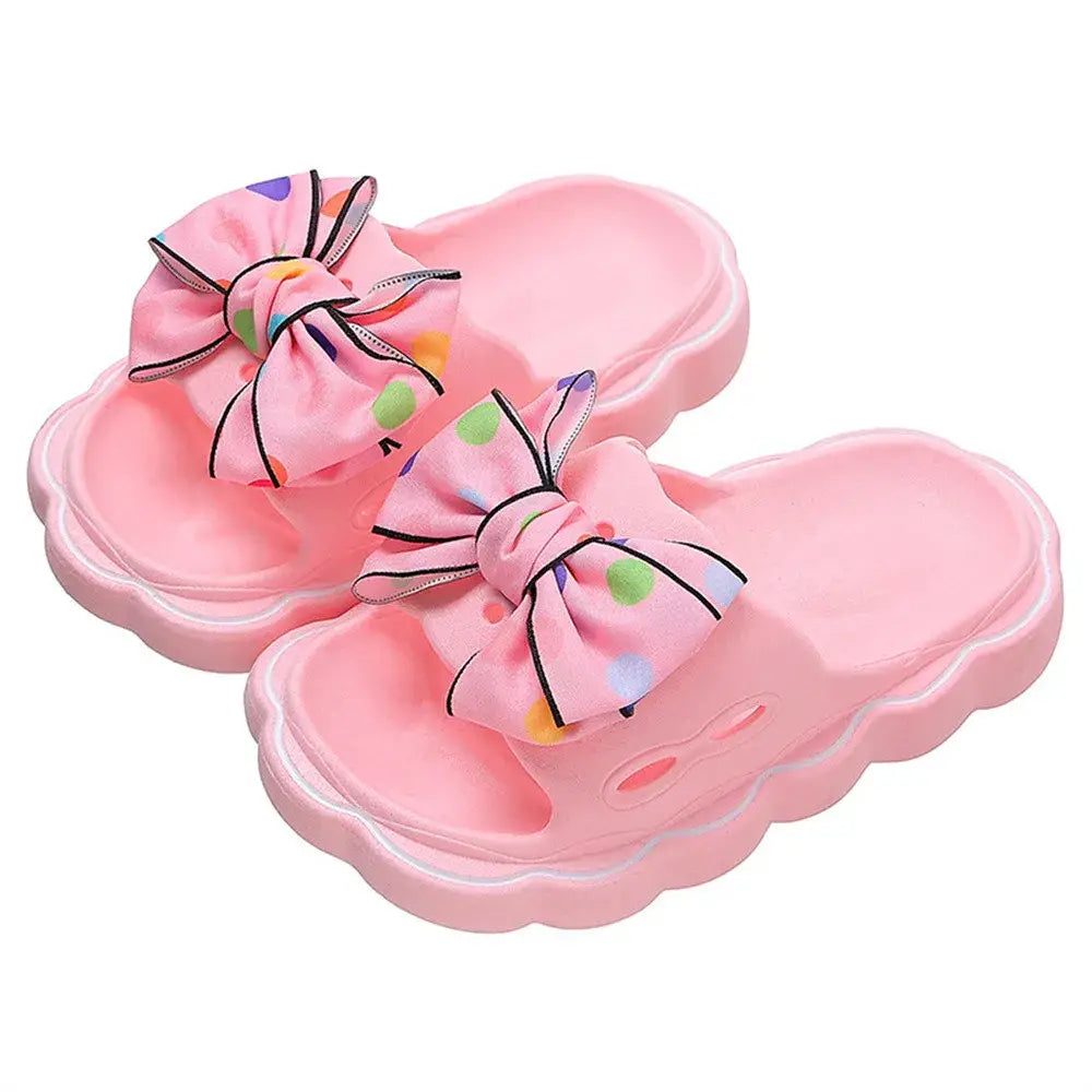 Beautiful Shoe’s Kids Slippers Spring Autumn Girls Fashion Bow Wear Wear Non-slip Home Slippers Outside Home Thick