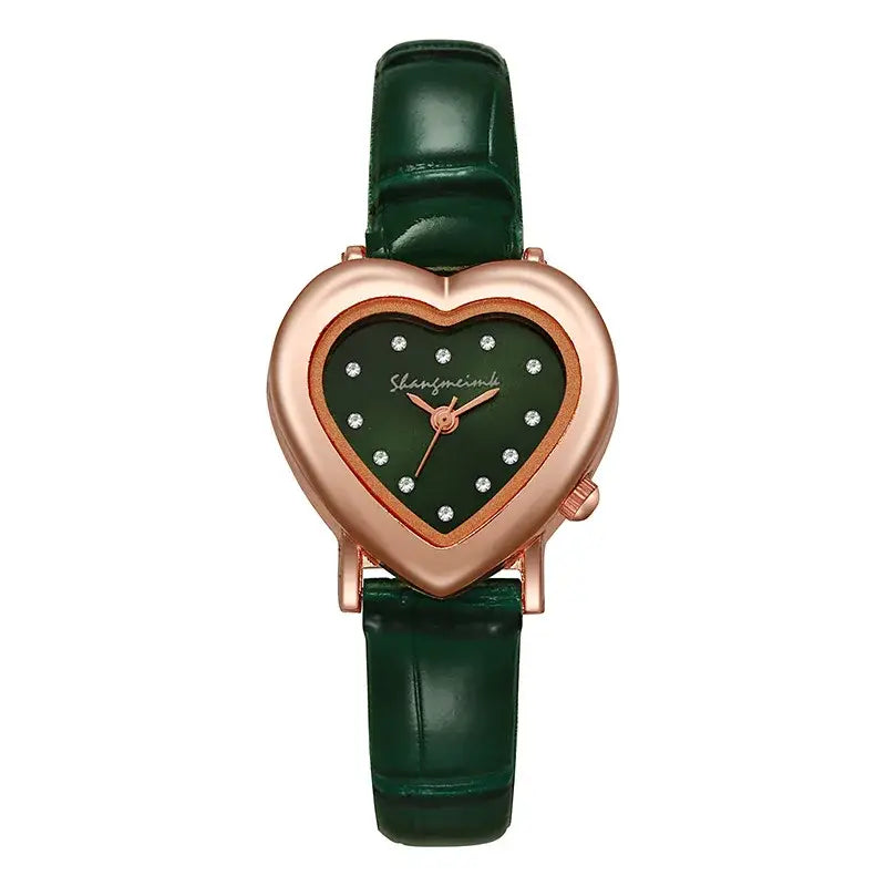 Montre Luxury Watch Women Quartz Leather Watches Heart Ladies Wristwatch Rhinestone Dress Clock Gift Reloj Mujer Montre