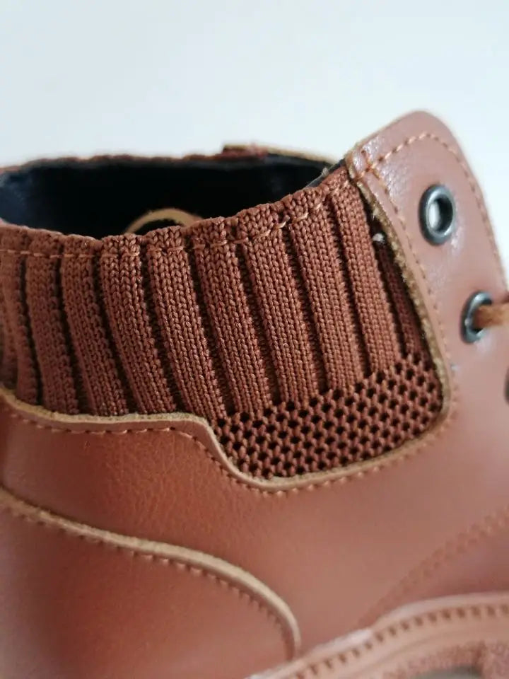 Beautiful Shoe’s Kids Leather Chelsea Boots Waterproof Children Sneakers Beige Toddler Snow Boots Girl Winter Shoe Boy