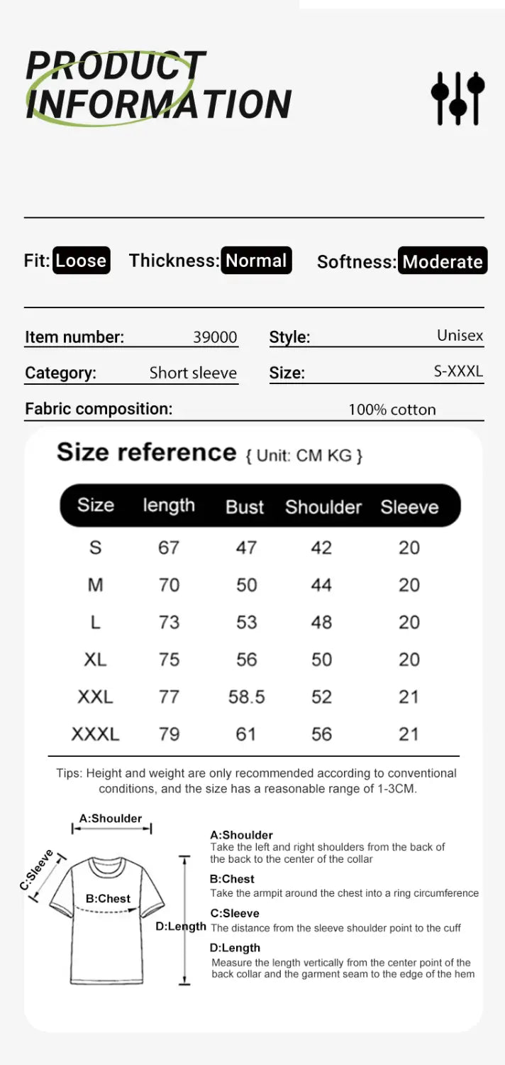 100% Cotton Solid Color T-Shirts Men Woman Short Sleeve Fashion Brand Trend Casual Soft Clothing Tees Breathable Summer