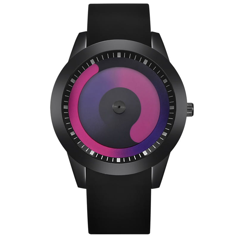 Montre Quartz Men Watch with Durable Rubber Band and Minimal Design