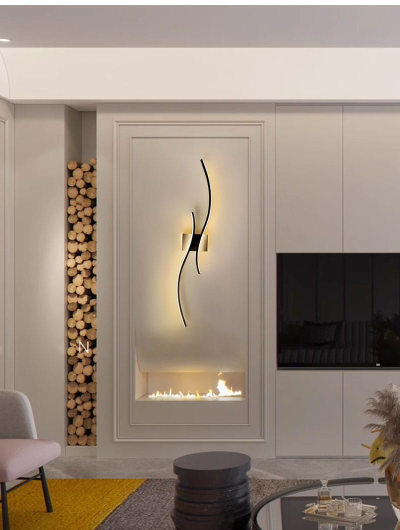 Indoor LED Wall Lamps for Corridor Bedroom Aluminum LED Wall Sconce Wall Lighting Fixtures for TV Background AC85-265V