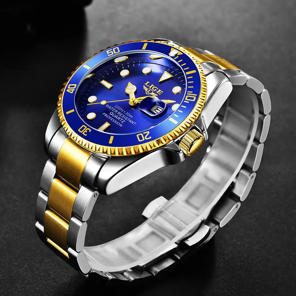 Montre LIGE Watch For Men Top Brand Luxury Fashion Men Watch Casual Business Waterproof Chronograph Quartz Wristwatches