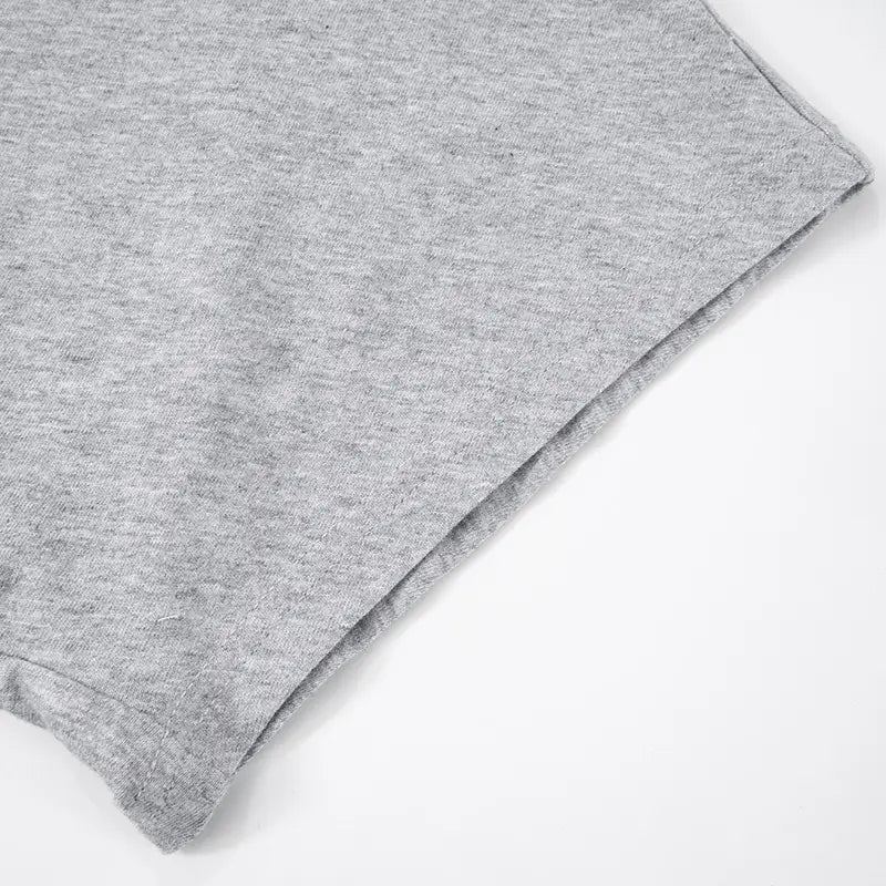 Gray Cropped T-shirt Women’s O-neck Corset Tops Fashion Casual Solid Streetwear Spring Summer Short Tee Shirts for Girls