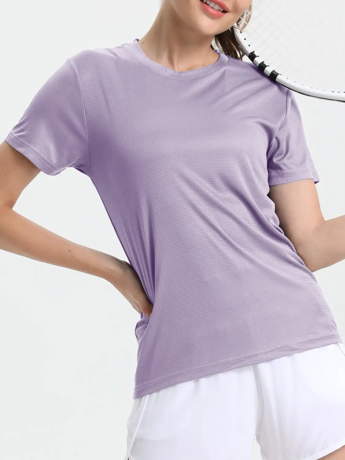 Women’s Solid Color Ultralight Quick Dry Sport T-Shirt,Breathable Lightweight,Running Gym Compression Shirt