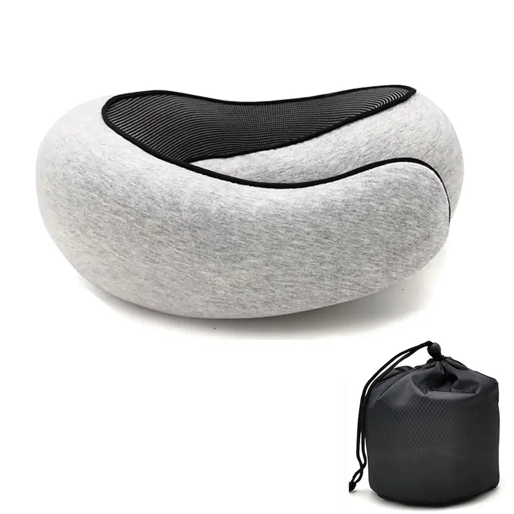 Travel Neck Pillow Memory Foam U-shaped Pillow Snail Style Travel Neck Support Portable Adjustable Soft Noon Break