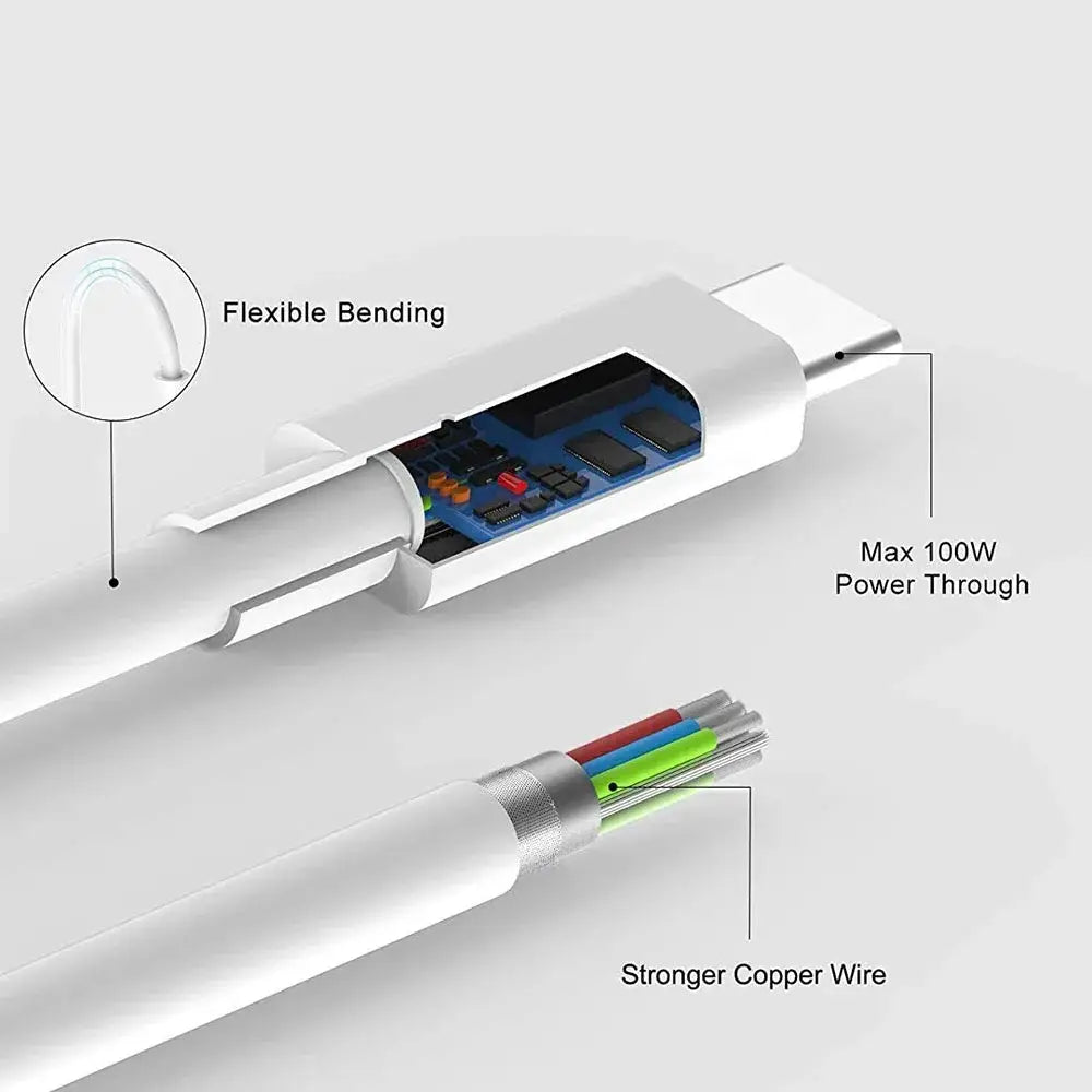 PD 60W USB C to USB Type C Cable Fast Charge Data Cable For Iphone 15 15Pro Huawei Samsung Xiaomi Data Line Black White