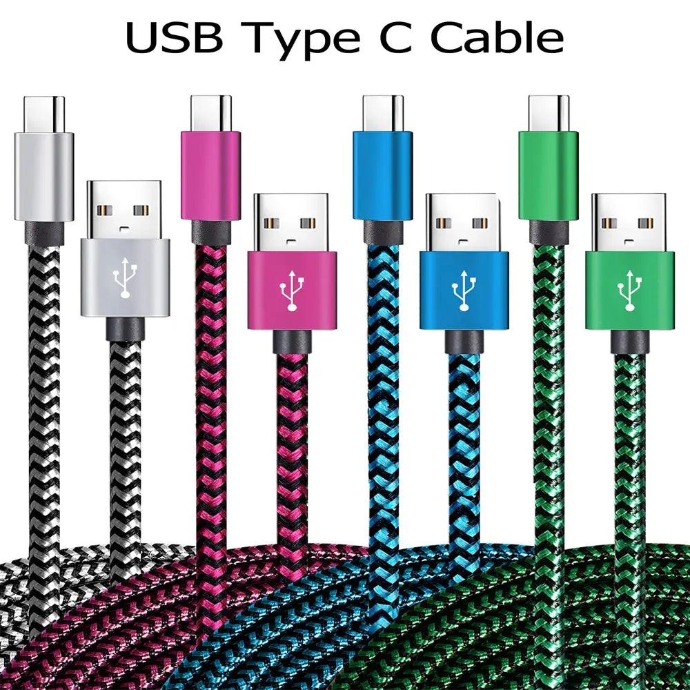 USB Type C Cable Date Sync 2.4A Fast 1M 2M 3M Charging Nylon Braided Wire Charger Cable For Samsung Huawei Android