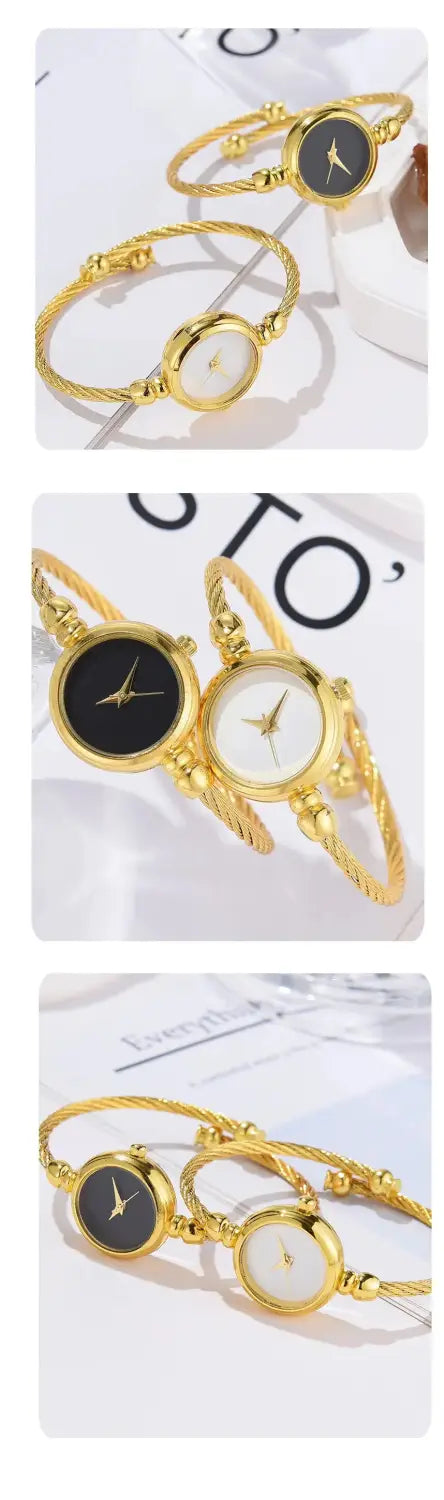 Montre 2PCS Fashion Luxury Women’s Watch Gold Fine Strap Ladies Watch For Bracelet Montre Femme Female Wrist Watch