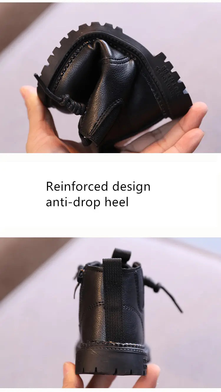 Beautiful Shoe’s Kids Leather Chelsea Boots Waterproof Children Sneakers Beige Toddler Snow Boots Girl Winter Shoe Boy