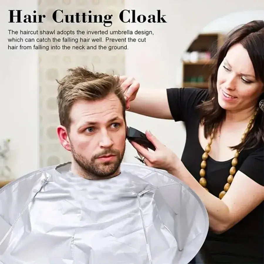1pc Hair Cutting Cloak Umbrella Design Cover Suitable For Salon Barber Cutting Cloak Wrap Foldable Waterproof And