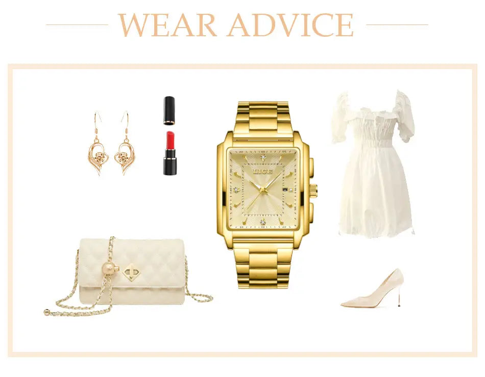 Montre LIGE Luxury Waterproof Quartz Watch for Women Date Display